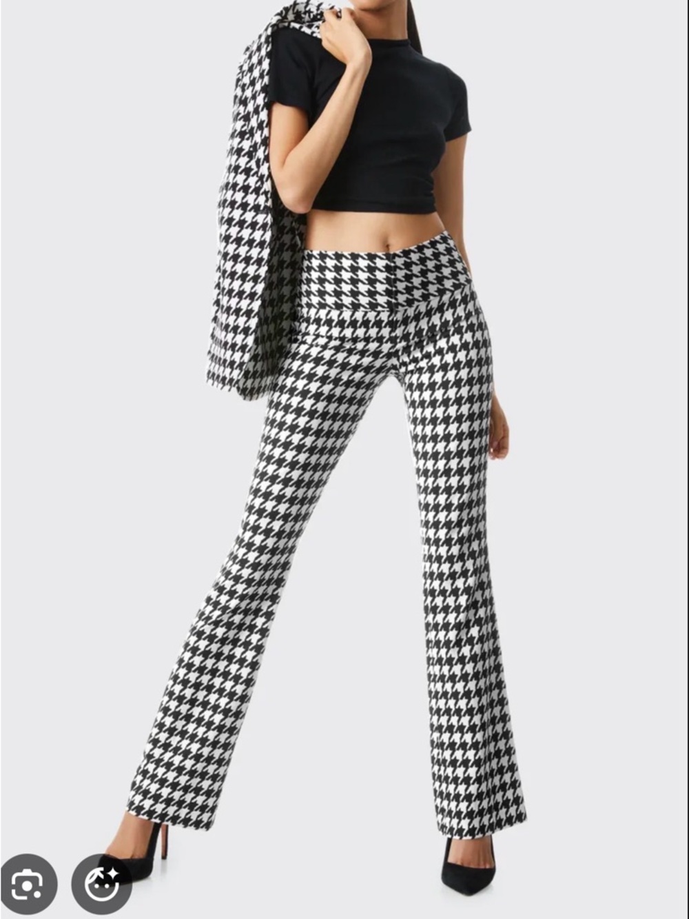 Alice + Olivia White and Black Houndstooth Pants